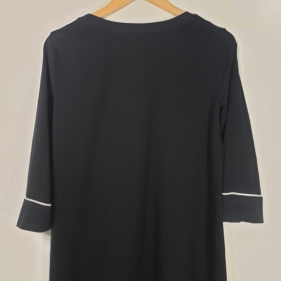 Soma S Small Nightgown Black Ivory 3/4 Sleeve Lace - Picture 6 of 6